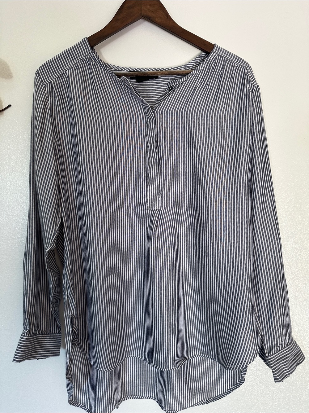 NWOT Nine West Navy and White Striped Long-Sleeve Tunic